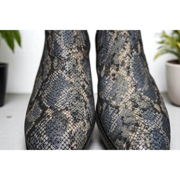 Skechers Faux Snakeskin Chelsea Boots Men’s Size 10 | Western-Inspired Slip-On - Picture 3 of 10